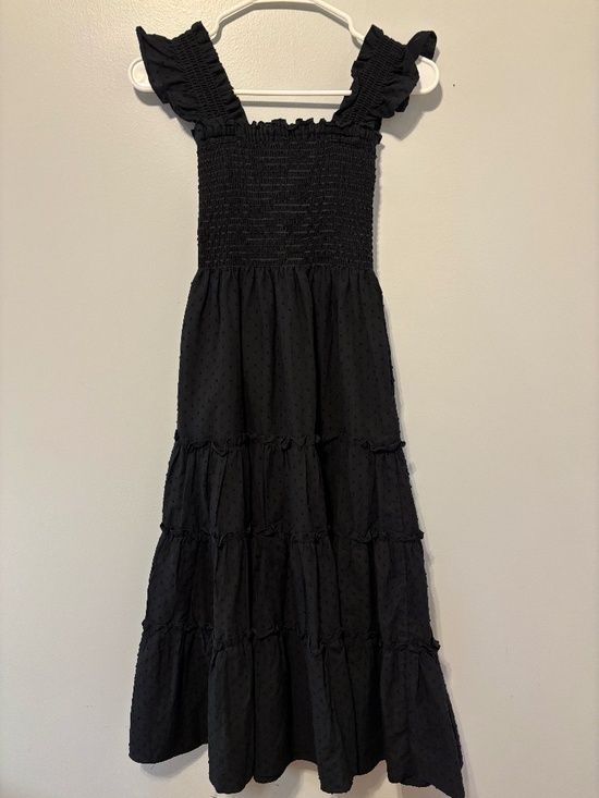 Kourt Dresses & Skirts - Kourt Black Swiss Dot Smocked Tiered Maxi Dress Ruffle Straps Cottagecore XS